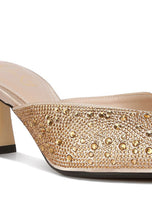 Load image into Gallery viewer, Aldora Rhinestones White Embellished Satin Mules-Plus Size Dream Girl
