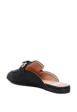 Load image into Gallery viewer, Black Embellished Raffia Slip On Mule Loafers-Plus Size Dream Girl

