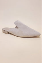 Load image into Gallery viewer, White Faux Leather Pointed Toe Slop On Mule Flats-Plus Size Dream Girl
