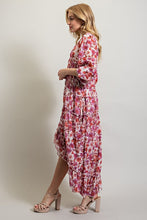 Load image into Gallery viewer, Bohemian Red Ruffled Floral High Lo Maxi Dress-Plus Size Dream Girl
