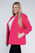 Load image into Gallery viewer, Plus Size Black Long Sleeve Shawl Lapel Blazer-Plus Size Dream Girl
