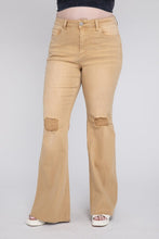Load image into Gallery viewer, Plus Size Khaki High Rise Flare Jeans-Plus Size Dream Girl
