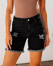 Load image into Gallery viewer, Blue Denim High Waist Long Shorts-Plus Size Dream Girl
