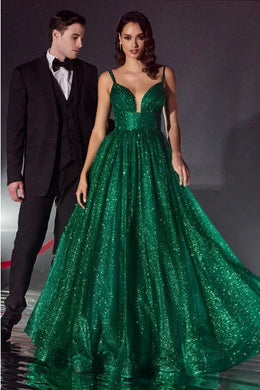 Plus Size Sequined Emerald Green Sleeveless Tulip Lace Up Designer Gown-Plus Size Dream Girl