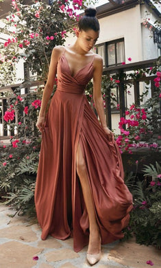 Plus Size Gianna Satin Sleeveless Sienna Brown Cascading Designer Gown-Plus Size Dream Girl