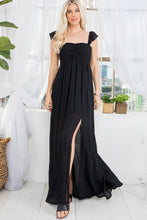 Load image into Gallery viewer, Stone High Slit Short Sleeve Ruffled Maxi Dress-Plus Size Dream Girl
