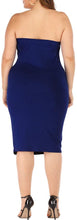 Load image into Gallery viewer, Plus Size Strapless Knit Black Midi Dress-Plus Size Dream Girl
