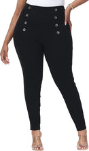 Load image into Gallery viewer, Plus Size Black &amp; White Checkered Style High Waist Legging Pants-Plus Size Dream Girl
