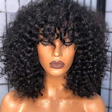 Load image into Gallery viewer, Sasha Black Curly 14&quot; Inch Human Hair Wig With Bangs-Plus Size Dream Girl
