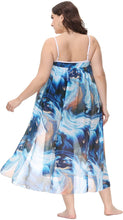 Load image into Gallery viewer, Plus Size Blue Wave Swimsuit Cover Up Skirt-Plus Size Dream Girl
