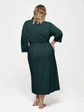 Load image into Gallery viewer, Dark Green Kimono Plus Size Women&#39;s Robe-Plus Size Dream Girl
