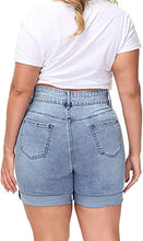 Load image into Gallery viewer, Summer Frayed Light Grey Distressed Denim Jeans Short-Plus Size Dream Girl
