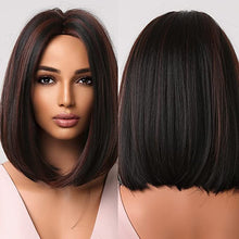 Load image into Gallery viewer, Beautiful Blonde Ombre Straight Middle Part Heat Resistant Short Wavy Bob Wig-Plus Size Dream Girl
