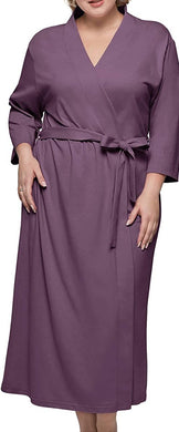 Purple Plum Kimono Plus Size Women's Robe-Plus Size Dream Girl