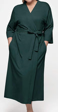 Load image into Gallery viewer, Dark Green Kimono Plus Size Women&#39;s Robe-Plus Size Dream Girl
