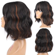 Load image into Gallery viewer, Destiny Black w/Highlight 12&quot; Short Way Bob Synthetic Hair Wig-Plus Size Dream Girl
