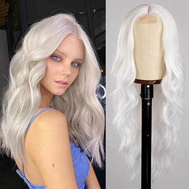 Amanda White Long Wavy Synthetic Hair Wig-Plus Size Dream Girl