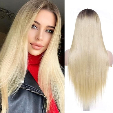 Ashley Black Light Golden Ombre Long Synthetic Straight Hair Wig-Plus Size Dream Girl