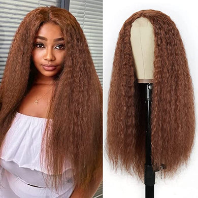 Auburn Brown Long Wavy Heat Resistant Synthetic Hair Wig -26' Long-Plus Size Dream Girl