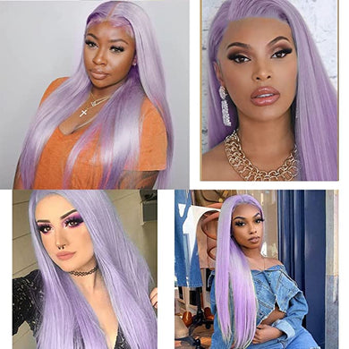 Lavender Purple Ombre Long Synthetic Straight Hair Wig-Plus Size Dream Girl