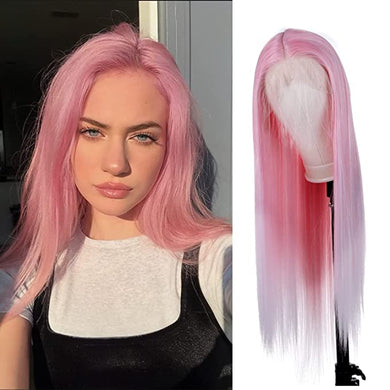 Ashley Ombre Pink Long Synthetic Straight Hair Wig-Plus Size Dream Girl