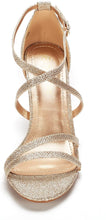 Load image into Gallery viewer, Gold Glitter Open Toe Pump Heel Stiletto Sandals-Plus Size Dream Girl
