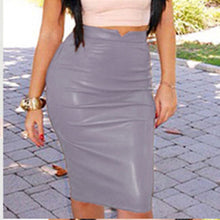 Load image into Gallery viewer, Designer Wine Faux Leather High Waist Pencil Skirt-Plus Size Dream Girl

